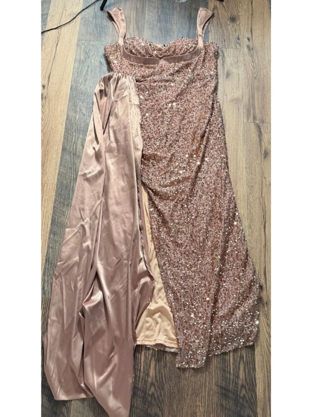 MissOrd Ribbon Corset Sequin Maxi Dress Women's Plus Size 4XL in Champagne NWT! - Picture 2 of 5